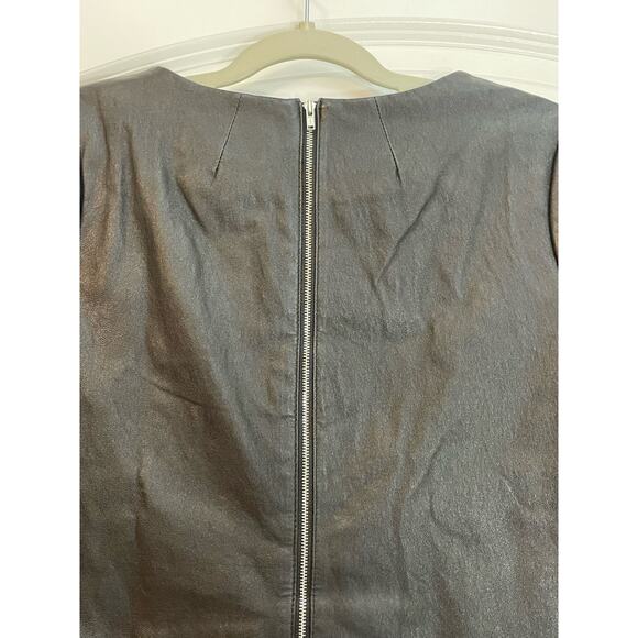 Milly Blouse Womens Size 8 Black Lambs Leather Dressy Holidays Office Siren - Picture 5 of 9